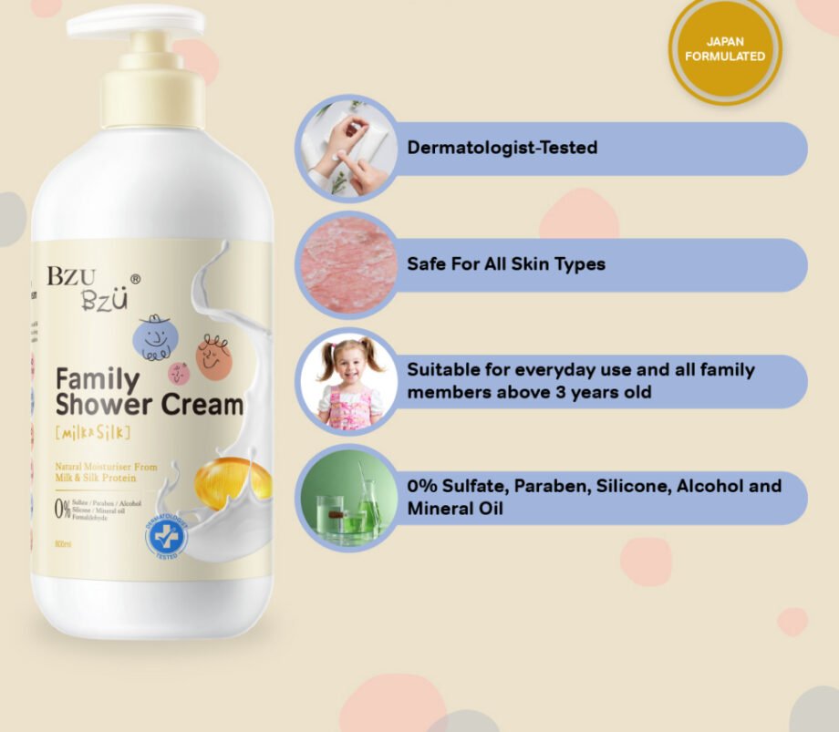 BZU BZU Family Shower Cream Milk & Silk (800ml)