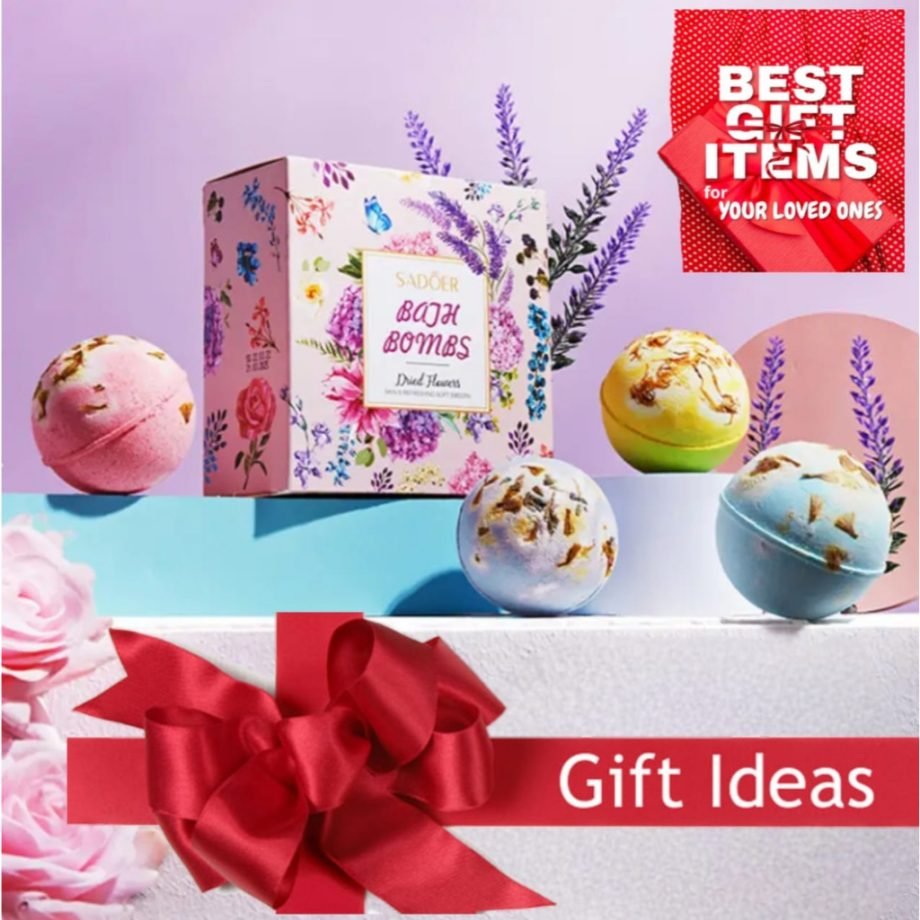 SADOER Flower Bath Bombs Set Essence Whitening Explosion Bath Ball