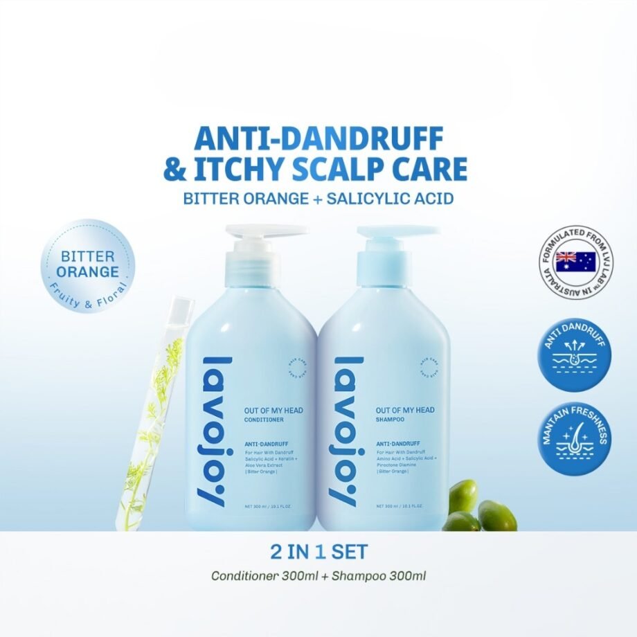 lavojoy Out Of My Head ALL IN 1 Shampoo 300ml + Conditioner 300ml | Anti-Dandruff | Anti-Itching | Nourishing