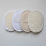 Natural Loofah Bath Ball Loofa Shower Scrub Loofah Bath Brush Body Scrubber Wash Pad Set (4pcs)