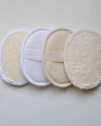 Natural Loofah Bath Ball Loofa Shower Scrub Loofah Bath Brush Body Scrubber Wash Pad Set (4pcs)